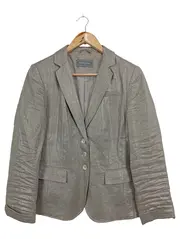 Vorschaubild 1 von Damen Blazer Gr. 40/L Grau Elegant Metallic-Look Business Jacke