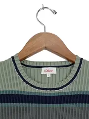 Vorschaubild 3 von Damen T-Shirt Gr. 38 Mehrfarbig Gestreift Kurzarm Viskose Casual