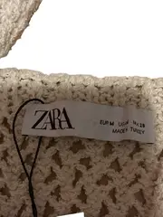 Vorschaubild 6 von Häkeltop Damen Gr. 38/M Ärmellos Lochmuster Beige Freizeit