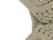 Vorschaubild 4 von Häkeltop Damen Gr. 38/M Ärmellos Lochmuster Beige Freizeit