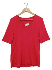 Vorschaubild 1 von Damen T-Shirt Gr. 42/L Rot Klassisch Casual V-Ausschnitt Strass