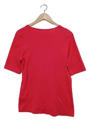 Vorschaubild 2 von Damen T-Shirt Gr. 42/L Rot Klassisch Casual V-Ausschnitt Strass