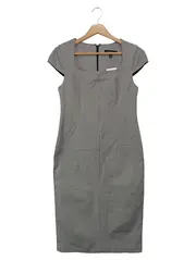 Vorschaubild 1 von Etuikleid Damen 32/XXS Grau Kariert Business Elegant