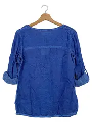 Vorschaubild 2 von Damen Bluse 36/S Blau Viskose 3/4-Arm Casual Bohemian