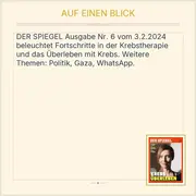 Vorschaubild 3 von Nr. 6 3.2.2024 Krebs Überleben Medizin Gesundheit Politik
