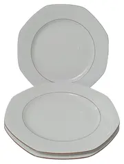 Vorschaubild 1 von Kuchenteller Porzellan Weiß Elegant Goldrand 3 Stück