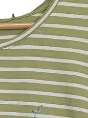 Vorschaubild 3 von Damen T-Shirt gestreift Grün Gr. 38 Stickerei Casual