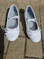 Vorschaubild 3 von Ballerinas Mädchen Schuhe Weiß Gr. 36 Festlich Glitzer Schleife