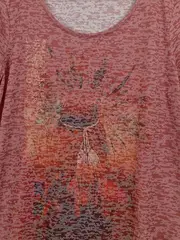 Vorschaubild 2 von Damen T-Shirt Rosa mit Print Gr. 46/3XL Casual