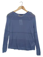 Vorschaubild 1 von Damen Pullover Gr. 36/S Blau Lochmuster Klassisch