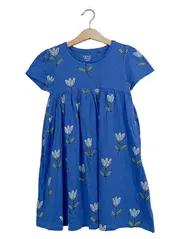 Vorschaubild 1 von Kinder Freizeitkleid Mädchen Blumenmuster Gr. 122 Blau