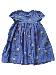 Vorschaubild 2 von Kinder Freizeitkleid Mädchen Blumenmuster Gr. 122 Blau