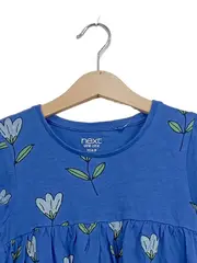 Vorschaubild 5 von Kinder Freizeitkleid Mädchen Blumenmuster Gr. 122 Blau