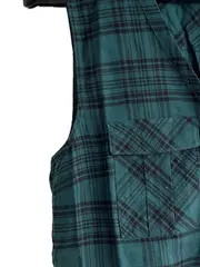 Vorschaubild 6 von edc Damen Bluse Kariert Petrol Ärmellos Gr. 34 XS Freizeit Baumwolle