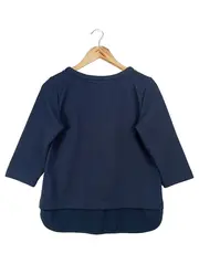 Vorschaubild 2 von Damen Bluse Gr. 36/S Blau Strukturmuster Klassisch Elegant