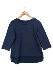 Vorschaubild 1 von Damen Bluse Gr. 36/S Blau Strukturmuster Klassisch Elegant