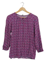 Vorschaubild 1 von Damen Langarmshirt Blumenmuster Pink Gr. M 38 Viskose