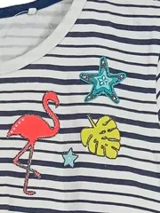 Vorschaubild 2 von Kinder T-Shirt Mädchen gestreift Flamingo Seepferdchen Gr. 146/152 Maritim