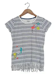 Vorschaubild 1 von Kinder T-Shirt Mädchen gestreift Flamingo Seepferdchen Gr. 146/152 Maritim