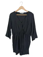 Vorschaubild 1 von Damen Wickelkleid Freizeitkleid Gr. 36/S Schwarz Casual