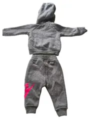 Vorschaubild 2 von Trainingsanzug Baby Mädchen Gr. 68 Grau Pink Sportlich Kapuze