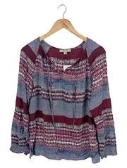 Vorschaubild 1 von Damen Bluse Langarm Ethno Bohemian Mehrfarbig Gr. 40 L