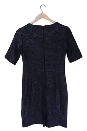 Vorschaubild 2 von Etuikleid Bleistiftkleid Blau Strukturmuster Zierknöpfe Gr. 36 S Business