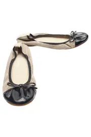 Vorschaubild 2 von Damen Ballerinas Gr. 37 Beige Schwarz Schleife Elegant Klassisch