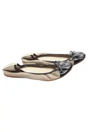 Vorschaubild 1 von Damen Ballerinas Gr. 37 Beige Schwarz Schleife Elegant Klassisch