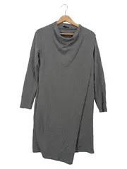 Vorschaubild 1 von Damen Freizeitkleid Gr. M Grau Casual Langarm Asymmetrisch