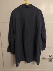 Vorschaubild 2 von Damen Hemdbluse Oversize Grau Lyocell Gr. XS Langarm