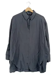 Vorschaubild 1 von Damen Hemdbluse Oversize Grau Lyocell Gr. XS Langarm