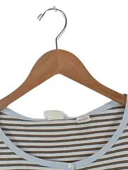 Vorschaubild 4 von Damen Freizeithemd Gestreift Henley Knopfleiste Gr. S