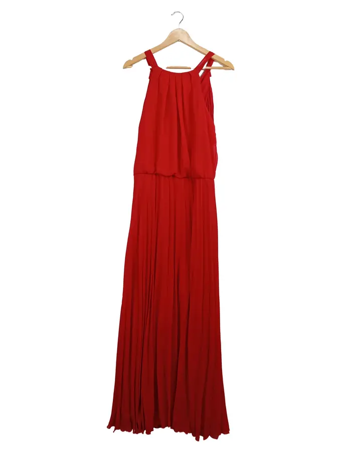 PREMIER AMOUR Damen Maxikleid Rot 38/M Elegant Festlich rmellos Polyester