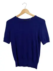 Vorschaubild 1 von Damen Pullover Kurzarm Basic Gr. 36/S Blau