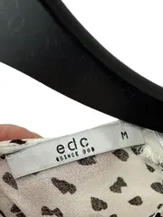 Vorschaubild 5 von edc Hemdbluse Damen Langarm Tupfenmuster Weiß Gr. 38/M Freizeit