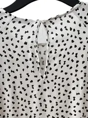 Vorschaubild 4 von edc Hemdbluse Damen Langarm Tupfenmuster Weiß Gr. 38/M Freizeit