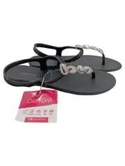 Vorschaubild 1 von Ivete Sangalo Damen Zehentrenner Gr. 40 Schwarz Silber Strass