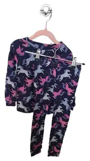 Vorschaubild 4 von Mädchen Schlafanzug Einhorn Pyjama Set Gr. 104 Blau Bio-Baumwolle