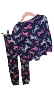 Vorschaubild 5 von Mädchen Schlafanzug Einhorn Pyjama Set Gr. 104 Blau Bio-Baumwolle