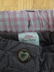 Vorschaubild 6 von Mädchen Stoffhose Caprihose Gr. 86 Braun Rosa Kariert