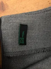 Vorschaubild 4 von BENETTON Businesskleid Damen Gr. 32/XXS Grau Kurzarm Elegant