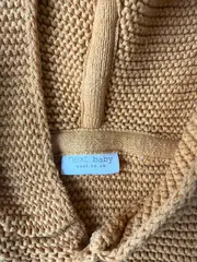 Vorschaubild 3 von Baby Strickjacke Gr. 98 Kapuze mit Ohren Gelb Baumwolle