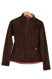 Vorschaubild 1 von Damen Fleecepullover Gr. 36/S Braun Outdoor Sportlich Half-Zip