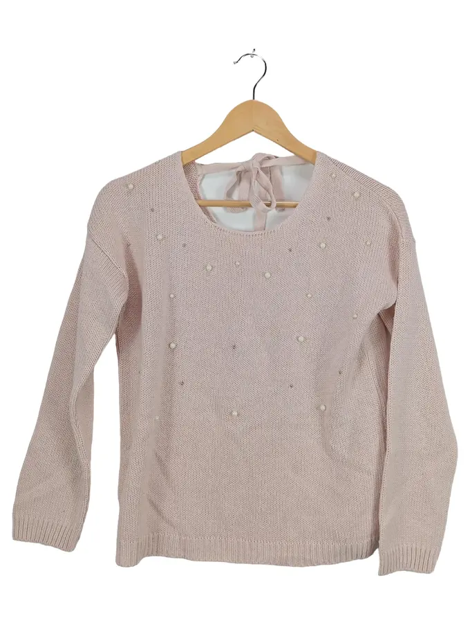 CACHE CACHE Damen Pullover 38/M Perlen Rosa Schleife