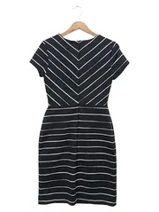 Vorschaubild 2 von Damen Businesskleid Gr. 32/XXS Schwarz Gestreift Elegant