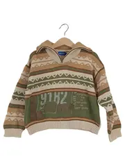 Vorschaubild 1 von Kinder Pullover Gr. 104 Mehrfarbig Gestreift Reißverschluss Casual