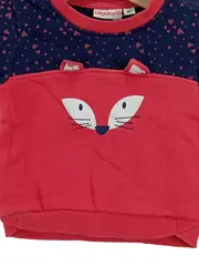 Vorschaubild 2 von Baby Pullover Fuchs Gr. 80 Dunkelblau Rosa Herzen