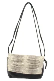 Vorschaubild 1 von Damen Umhängetasche Leder Schwarz Beige Schlangenmuster Klassisch 21x16cm