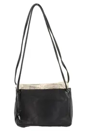 Vorschaubild 2 von Damen Umhängetasche Leder Schwarz Beige Schlangenmuster Klassisch 21x16cm
